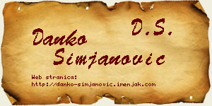 Danko Simjanović vizit kartica